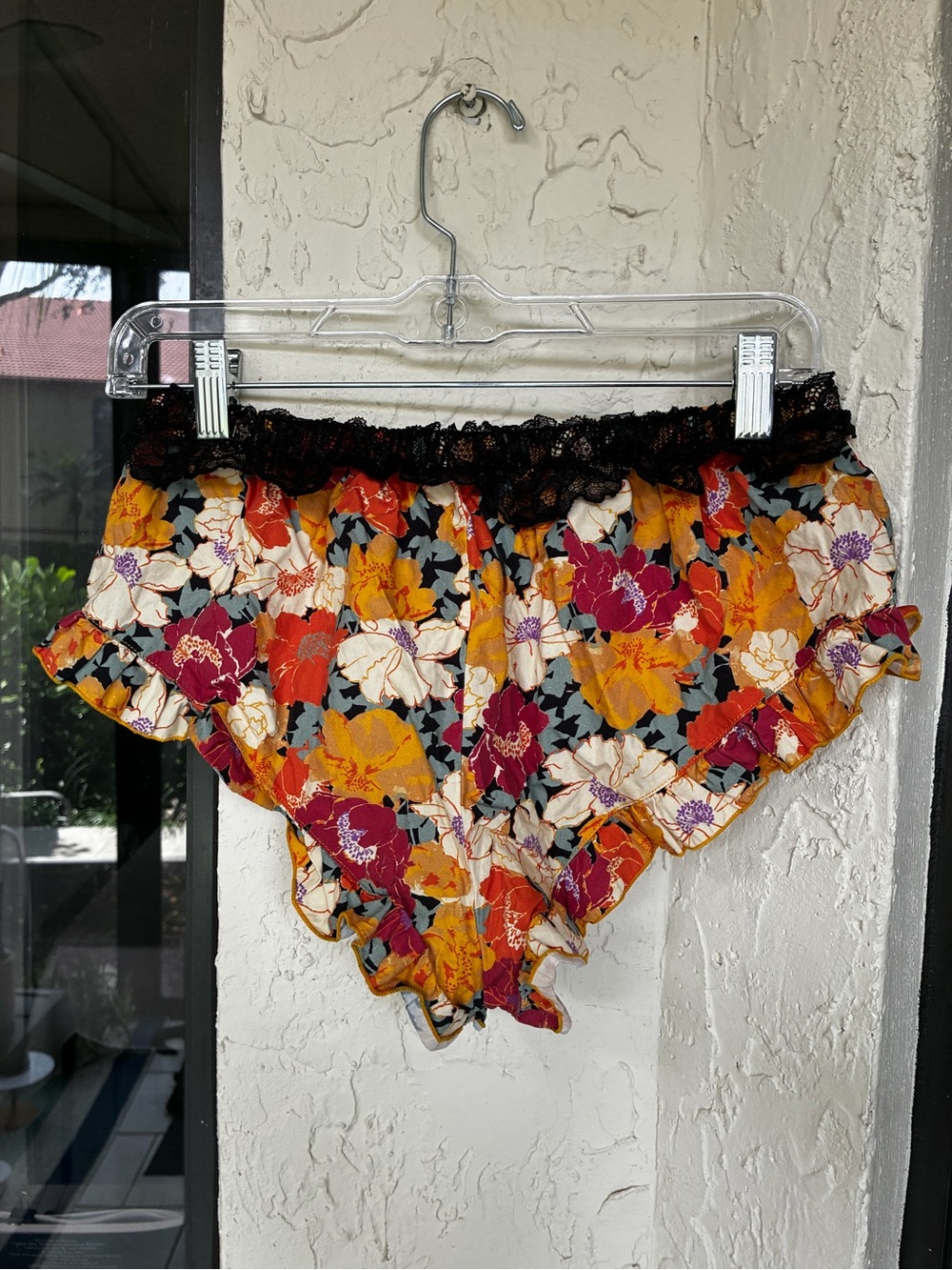Free People Floral Ruffle Skort - Orange, Red, Pink, Cream, Black - Picture 3 of 4
